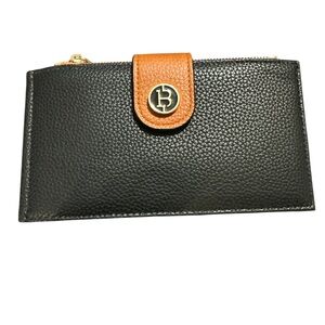 Bostanten Womens Black Leather Slim Bifold Card Holder Wallet RFID Blocking